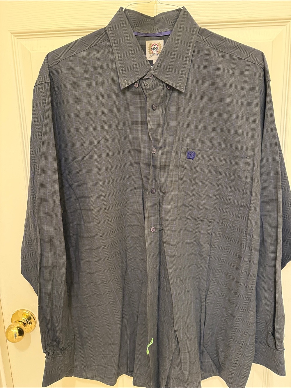 Cinch Men's Gray Plaid Casual Button Down Shirt